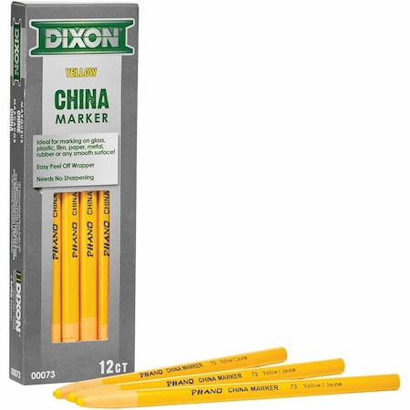 Dixon Ticonderoga Dixon, China Marker, Yellow, Dozen 00073