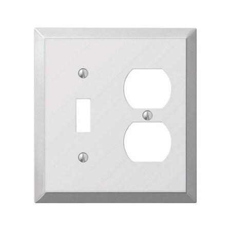Amerelle 161TD 1 Toggle1 Duplex Combo Polished Chrome Stamped Steel Wall Plate 3501566