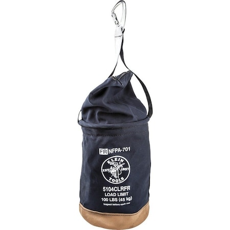 Klein Tools Bucket Bag, Black, #4 Flame Resistant Canvas, 1 Pockets 5104CLRFR