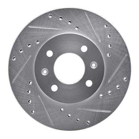 Dynamic Friction Co DFC Brake Rotor - Drilled and Slotted - Silver 631-03042R