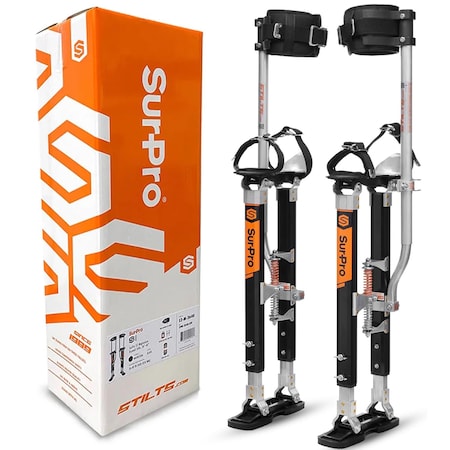 Surpro Single-Sided Magnesium Drywall Stilts, 20 in - 30 in Height S1-M-2030