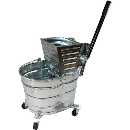 White Metal Mop Bucket/Wringer, 26 QT 2"Casters 2000/260