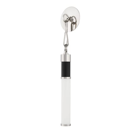 Hudson Valley Lighting Huntington 1 Light Wall Sconce 5.75 In. Polished Nickel/Black 7001-PN/BK