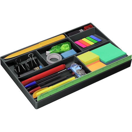 Acrimet Drawer Organizer Tray with 8 Compartments for Office, Makeup & Accessories (Black) 977.1