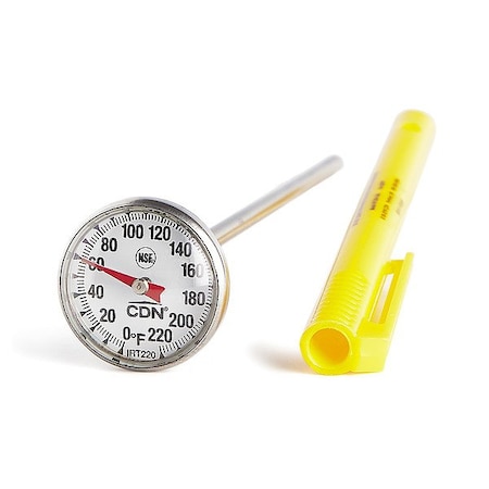 Cdn Thermometer, 5 1/2 in L, Yellow; Silver IRT220-X2