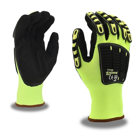 Ogre Impact Gloves, Sandy Nitrile, 13 Gauge, PR 7735XL
