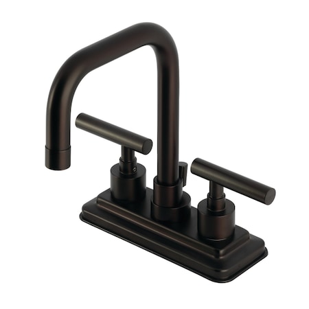 Kingston Brass Double-Handle 4" Centerset Bathroom Faucet with Brass Pop-Up, Oil Rubbed Bronze KS6645CML