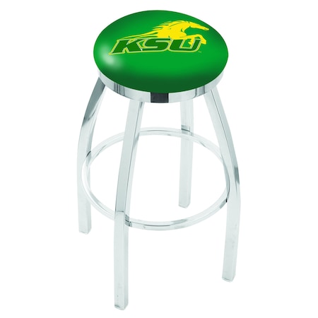 Holland Bar Stool Co 25" Chrome Kentucky State University Swivel Bar Stool, Accent Ring L8C2C25KYStUn