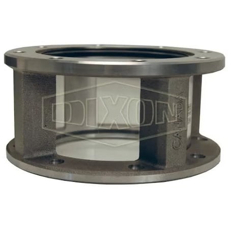 Dixon Flange Large Sight Flow Indicator, 4-3/8 in dia Sight, 4 in TTMA Connection, 150 psi Working 5201-SFI