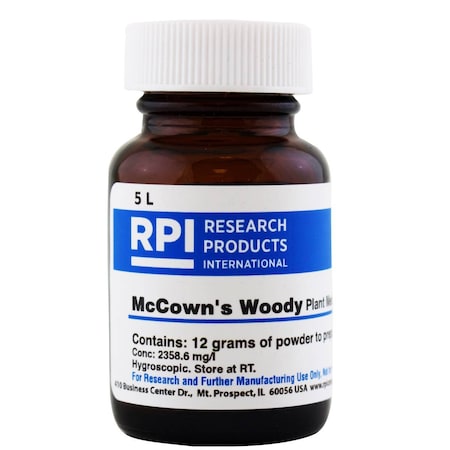 Rpi McCown's Woody Plant Medium, Powder, Makes 5 Liters M10100-5.0
