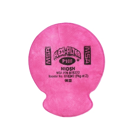 Msa Safety Filter, Advantage Flexi-Filter, P100, Magenta, Bayonet, PK2 818342