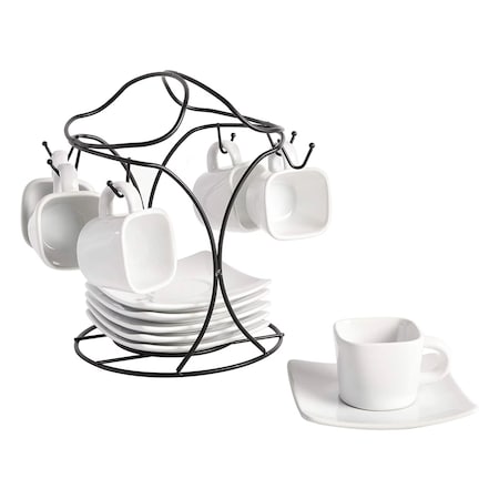 Gibson Elite Gracious Dining 12 Piece 3.25 Ounce Ceramic Espresso Cup and Saucer Set in White 101992.13RM