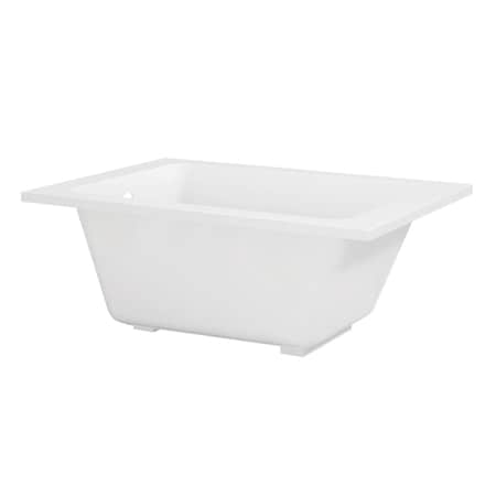 Kingston Brass 48" Acrylic Rectangular Drop-In Tub with Anti-Skid Surface, Glossy White VTPN483219T