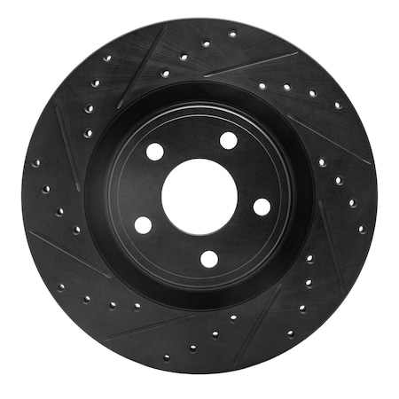 Dynamic Friction Co DFC Brake Rotor - Drilled and Slotted - Black 633-47037L