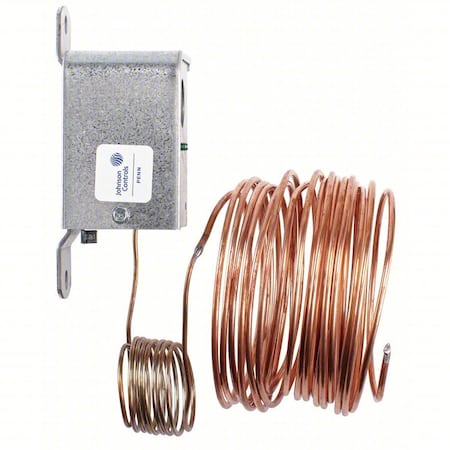 Johnson Controls Line Voltage Mechanical Thermostat, Heat or Cool, 35 to 45F, Screwdriver, 24 to 277V AC, Fixed A11B-1C