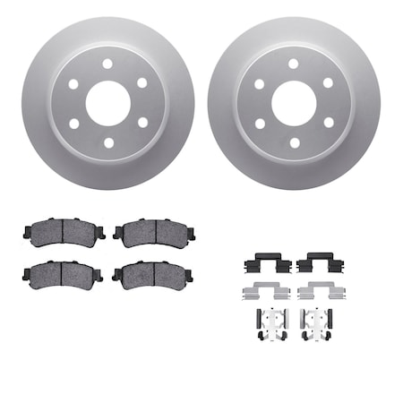 Dynamic Friction Co DFC GEOSPEC Coated Rotor- Heavy Duty Brake Pad includes Hardware 4412-48013
