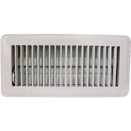 Prosource ProSource FR01-4X10W Floor Register, 10 in W x 4 in H Duct Opening, Steel, White FR01-4X10W
