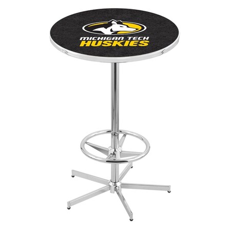 Holland Bar Stool Co 42" Chrome Michigan Tech Pub Table, 36" dia. Top L216C4236MITech