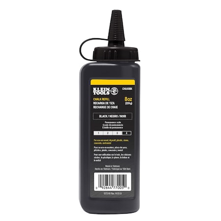Klein Tools Chalk Refill, Black, 8-Ounce CHLK8BK