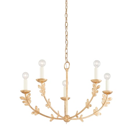 Troy Lighting Florian 5 Light Chandelier 28 In. Vintage Gold Leaf F4428-VGL