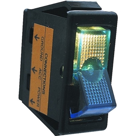 Calterm Rocker Switch, 20 A, 12 VDC, SPST, Black 40340