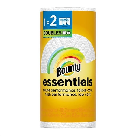 Bounty Essentials Select-A-Size Series Paper Towel, 11 in L, 5.9 in W, 2-Ply 80810311
