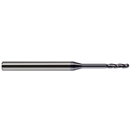 Harvey Tool Miniature End Mill-Ball-Long Reach, Long Flute, 750410-C3, AlTiN, .010" Cutter Diameter 750410-C3