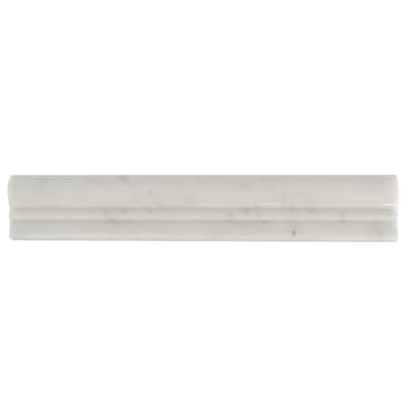Apollo Tile White 2x12 Bianco Carrara Marble Polished Chair Rail Tile Trim 1.67 sqft/case, 10PK APLMCA882PA