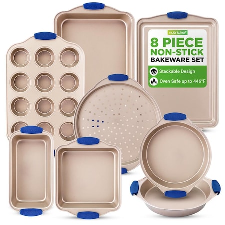 Nutrichef 8-Piece Nonstick Bakeware Set NCSBSG78