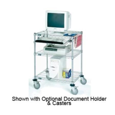 Betterbeds 3 Tier Computer Workstation Unit, Chrome - 24 x 30 x 34 in. BE410397