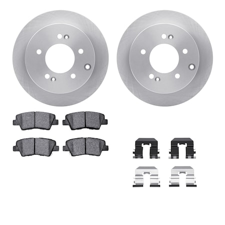 Dynamic Friction Co DFC Brake Rotor with 5000 Brake Pads and Hardware Kit 6512-21091