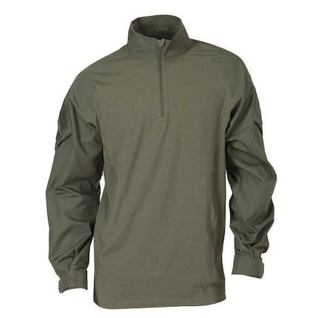 5.11 Military Shirt, 37% Polyester, 55% Cotton, 8% Elastane, Zipper, 2 Pocket(s), Olive Green, 2XL 72194ABR-190-2XL