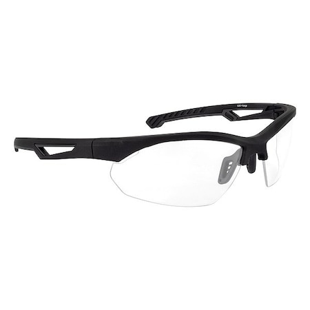 Crossfire Crossfire BOLO(TM), Safety Glasses, Clear Lens, Black Frame, Half-Frame 4824