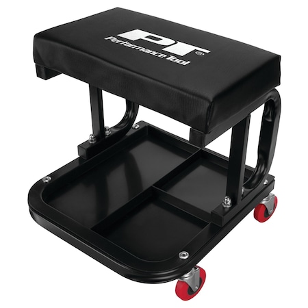Performance Tool D-Frame Creeper Seat, Padded Cushion, Tool Tray, Casters W85007