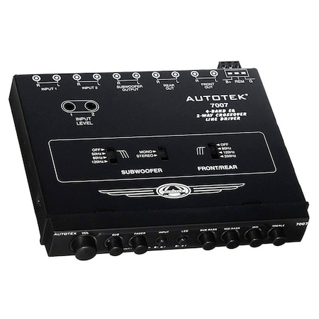 Autotek Under Dash Four Channel and Four Band Car EQ/Crossover with Subwoofer Output 7007