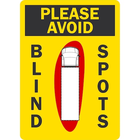 Lyle Please Avoid Blind Spots, 10x14, Engineer Grade, White G-1110-ED_10x14