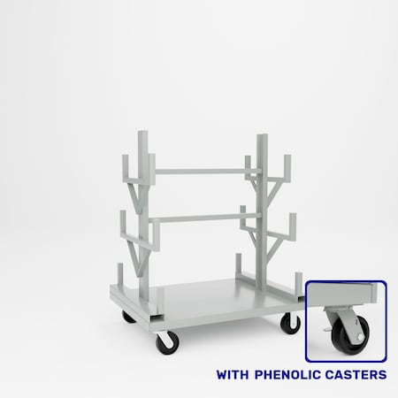 Pucel Heavy Duty Bar & Rod Truck, 36 in W x 48 in L x 60 in H, Putty BRT-48P