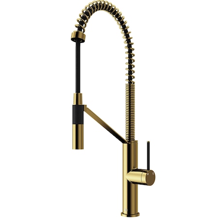Vigo Livingston Single Handle Pull-Down Sprayer Kitchen Faucet in Matte Brushed Gold VG02027MG