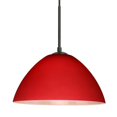 Besa Lighting Besa Tessa Pendant, Red Matte, Black Finish, 1x 9W LED 1JT-420131-LED-BK