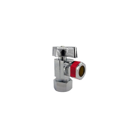 Larsen Supply Co. Pipe Fitting, Angle Valve, Chrome, Lead-Free, 5/8 x 1/2-In. 06-9213