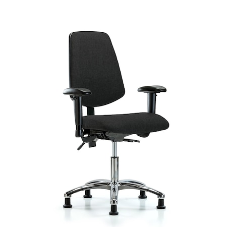 Blue Ridge Ergonomics Desk Chair Fab Desk Chair, Med, Bk, Glds, Blk, Adjustable Arms, 19" to 24" Height, Fabric, Black BR-FDHCH-MB-CR-T1-A1-RG-F42