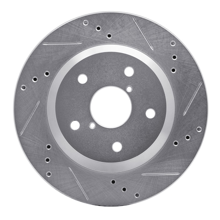 Dynamic Friction Co DFC Brake Rotor - Drilled and Slotted - Silver 631-13046R