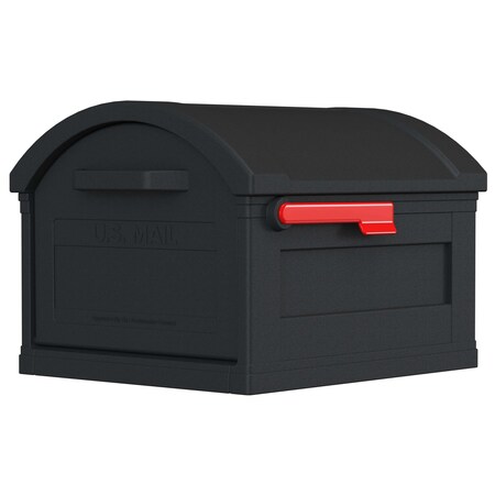 Architectural Mailboxes Grand Haven Plastic Post Mount Mailbox, Black GHM40B01