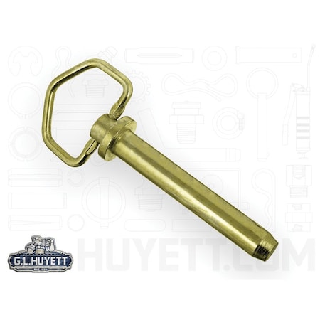 Huyett Hitch Pin, SH, Zn Yelw Med Carbon Steel, .75 Dia x 4 Eff L x 4.75 Shk L x .203 Hole Dia HP-0750-4000S