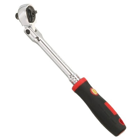 Genius Tools 1/4in Dr.72-tooth reversible flex-head ratchet w/ comfort grip handle 282262S