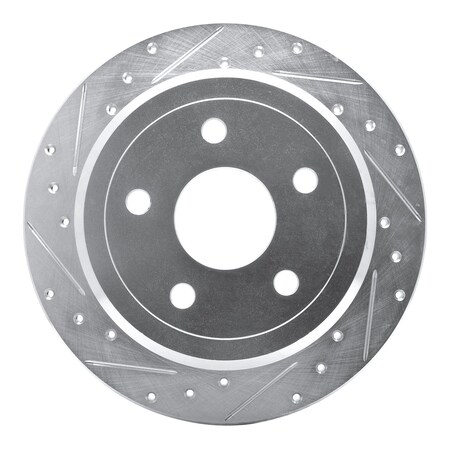 Dynamic Friction Co DFC Brake Rotor - Drilled and Slotted - Silver 631-42029L
