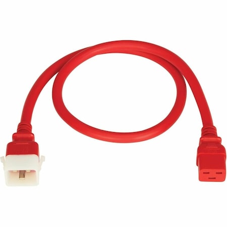 Eaton PDU Power Cords, C19 to P-Lock C20 - Heavy-Duty, 20A, 250V, 12 AWG, 3 ft. (0.9 m), Red, 6PK P036-E03-ARD-6