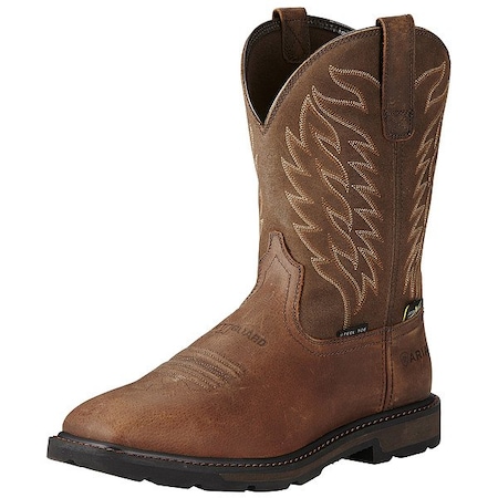 Ariat Men's Western Boot, 10 1/2 D, Steel Toe, 10 in H, Brown, 10020063 10020063