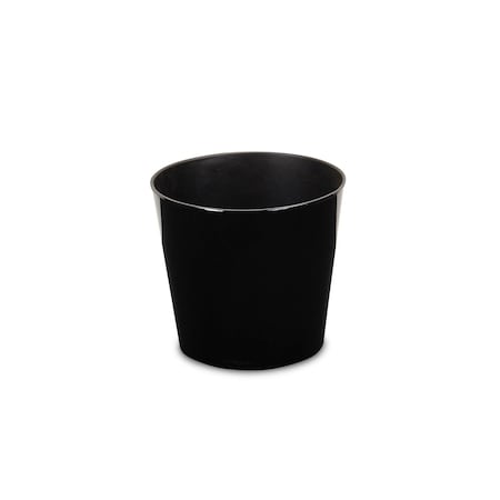 Homeroots 9in Black Recycled Plastic Indoor Outdoor Round Pot Planter 488198