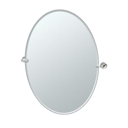 Gatco Glam 32" Frameless Oval Mirror, Polished Nickel 4319LG